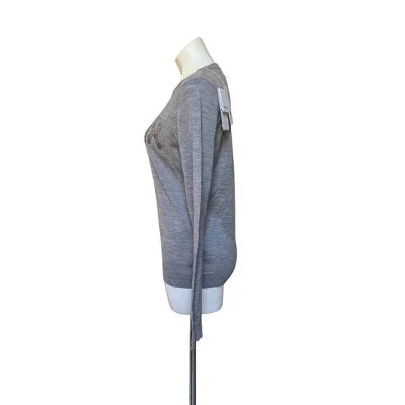 Zadig & Voltaire NEW Gaby Amour Embellished Merino Wool Sweater Medium